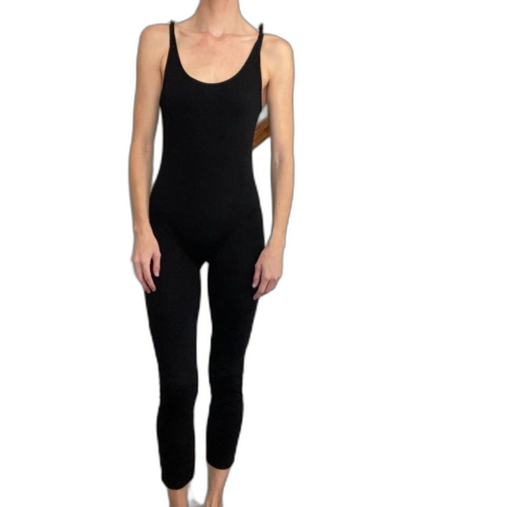 Love Black Spagetti Strap One Piece Jumpsuit Athleisure One Piece Size Small